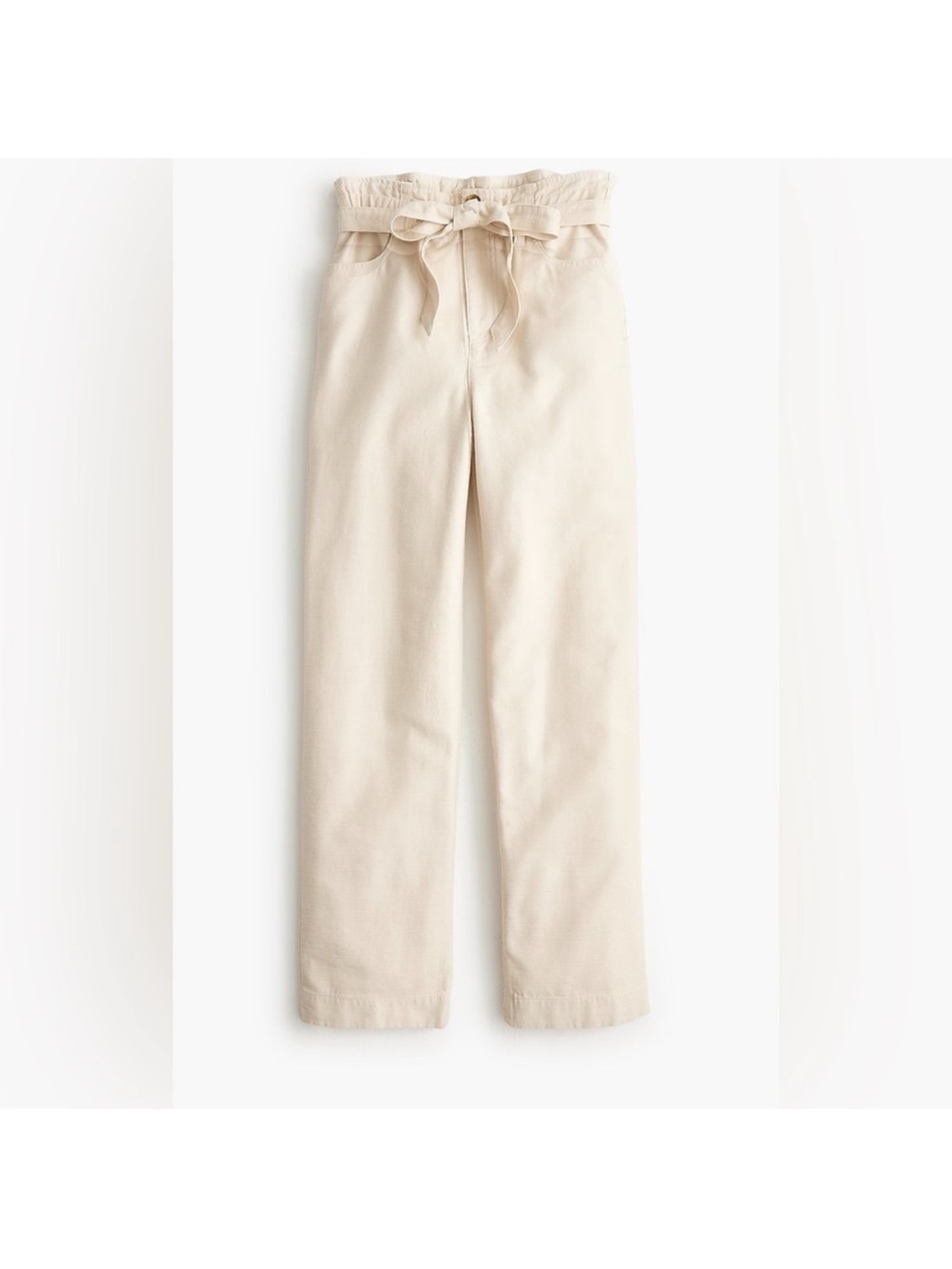J. Crew Women’s Cream Twill Full-Length Belted Chinos